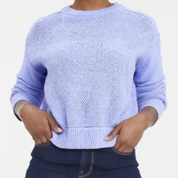 LOFT Petite Textured Saddle Sleeve Relaxed Fit Sweater Size: MP - Picture 1 of 8